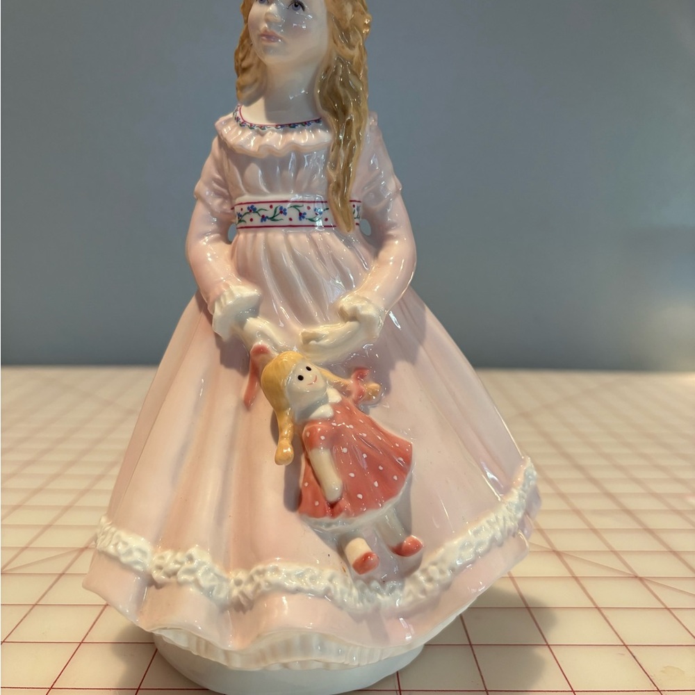Royal Worcester Pink Porcelain Figurine with Doll I Dream